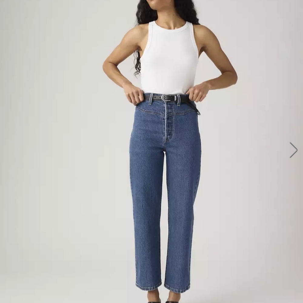 Levis Ribcage Western Yoke Women's High-Rise Straight Leg Jeans